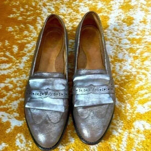 The Office of Angela Scott Metallic Loafers Size 39 8.5